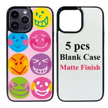LAMICS 5 Sets Sublimation Blanks Phone Case Bulk Covers Compatible With iPhone 15 Pro Max, 6.7-Inch,Easy to Sublimate DIY Customized 2 in 1 2D Anti-slip Case Soft Rubber Cover+Inserts Matte Wholesale