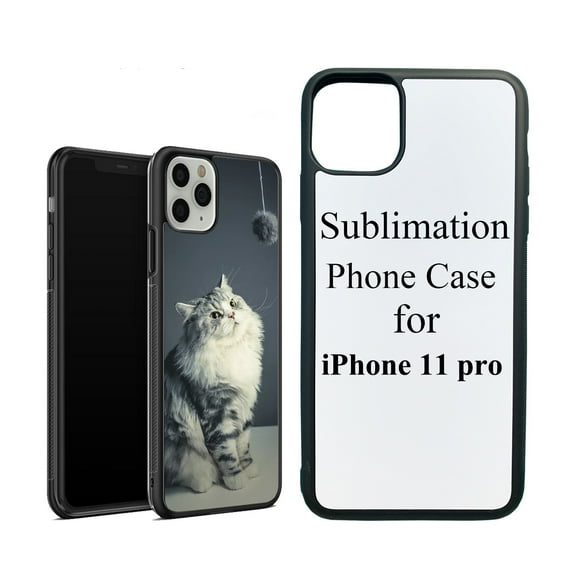 LAMICS 5 Sets Sublimation Blanks Phone Case Bulk Covers Compatible With iPhone 11 Pro, 5.8-Inch,Easy to Sublimate DIY Customized 2 in 1 2D Anti-slip Case Soft Rubber Cover+Inserts Matte Wholesale