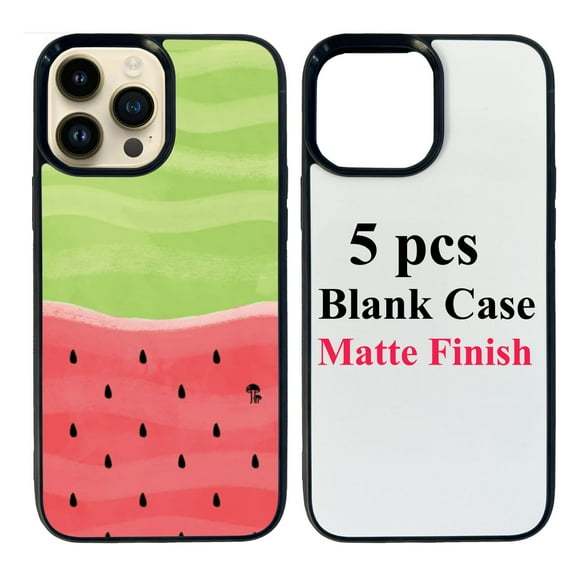 LAMICS 5 Sets Sublimation Blanks Phone Case Bulk Covers Compatible With iPhone 14 Pro Max,6.7-Inch, Easy to Sublimate DIY Customized 2 in 1 2D Anti-slip Case Soft Rubber Cover+Inserts Matte Wholesale