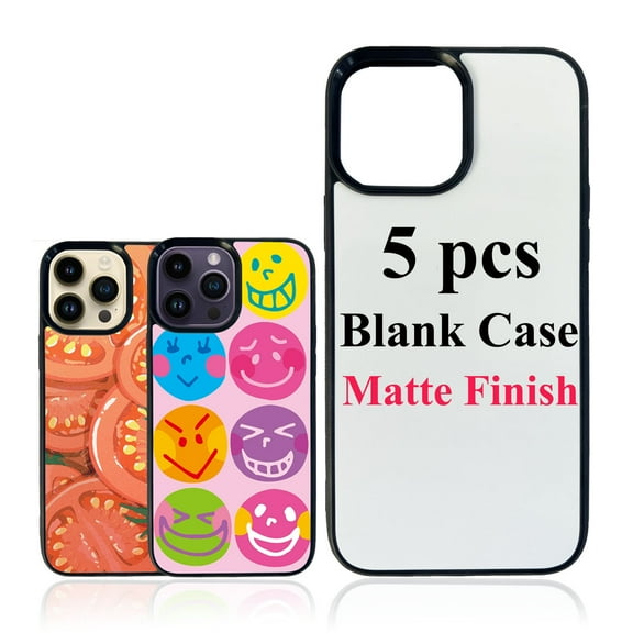 LAMICS 5PCS Sublimation Blank Phone Case Cover Blank Phone Case Compatible With iPhone 13 Pro Max, 6.7-Inch, Easy to Sublimate DIY Customize Heat Press Rubber Protective Case + Insert Matte Wholesale