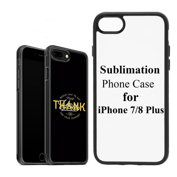 LAMICS 5PCS Sublimation Blank Phone Case Cover Blank Phone Case Compatible With iPhone 7 Plus /8 Plus, 5.5", Easy to Sublimate DIY Customize Heat Press Rubber Protective Case + Insert Matte Wholesale