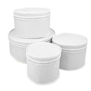 LAMINET 4 Piece Quilted Plate Storage Set - Holds Up to 48 Plates with Padded Inserts - WHITE 6500-FBM