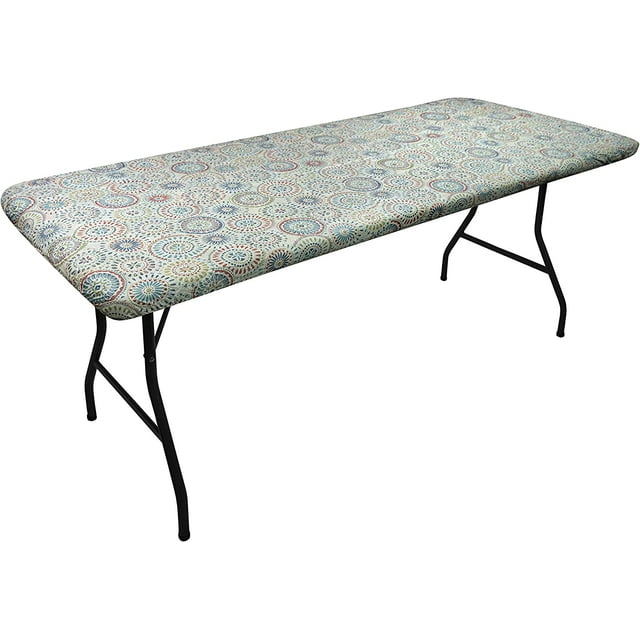 Deluxe Elastic Edged Flannel Backed Vinyl Fitted Table Cover