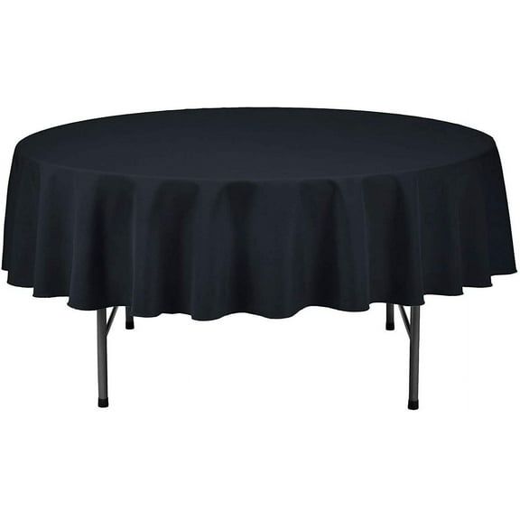 LAMINET Premium Disposable Tablecovers - SET OF 2 - BLACK - 84" Diameter