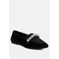 thumbnail image 1 of LAMINGTON Diamante Embellished Velvet Loafers in Black, 1 of 6