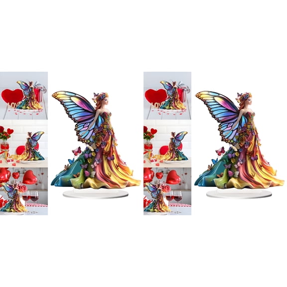 LAMIRO 1/2pcs Garden Statue Decor 2Pcs Love Heart Solar Garden Decor with Warm Light Praying Statue with Flowers,Outdoor Garden Decor Sculpture Solar Yard Decorations Ornament Housewarming