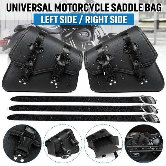 LAMIRO 1 Pair Vintage Saddlebags For Motorcycle PU Saddle bags for Scooter Street Sportster