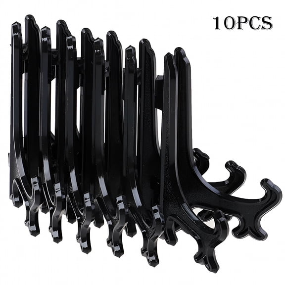 LAMIRO 10 Pack 3" Acrylic Easel Stand,Display Stand,Plate Stands for Display,Photo Holder Picture Frame Book Stand to Display Pictures or Other Items for Display Decoration (Black)