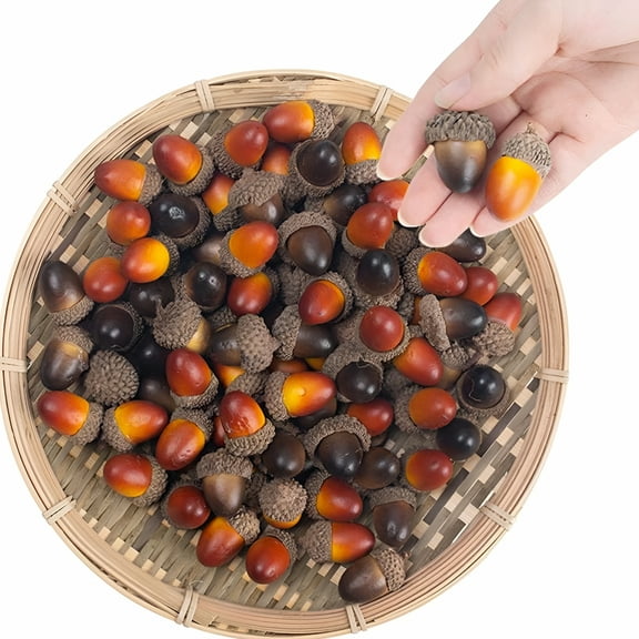 LAMIRO 100 Pcs Artificial Simulated Acorn Decoration Beautiful Decorations