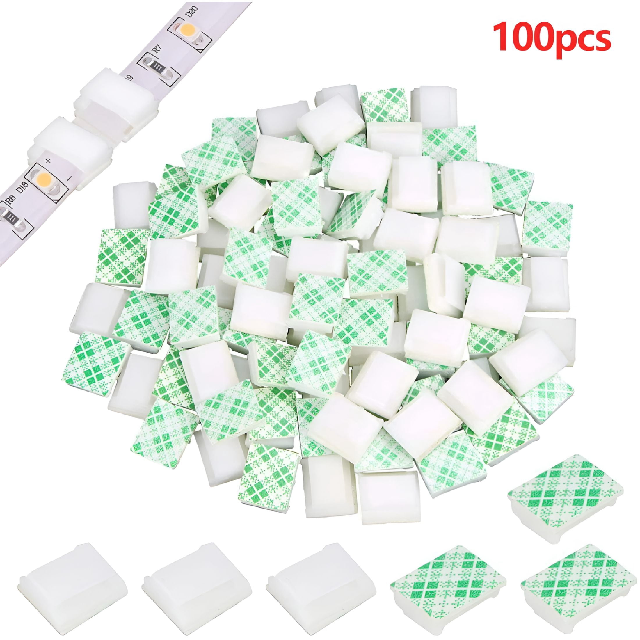 LAMIRO 100PCS Set Light Strip Mounting Clips Self Adhesive LED Light ...