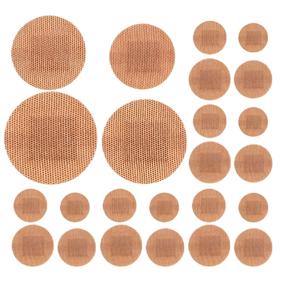 LAMIRO 100Pcs Round Fabric Bandages, 0.87 Inch Elastic Adhesive Pads For Knuckles Joints, Breathable Waterproof Spot Covers