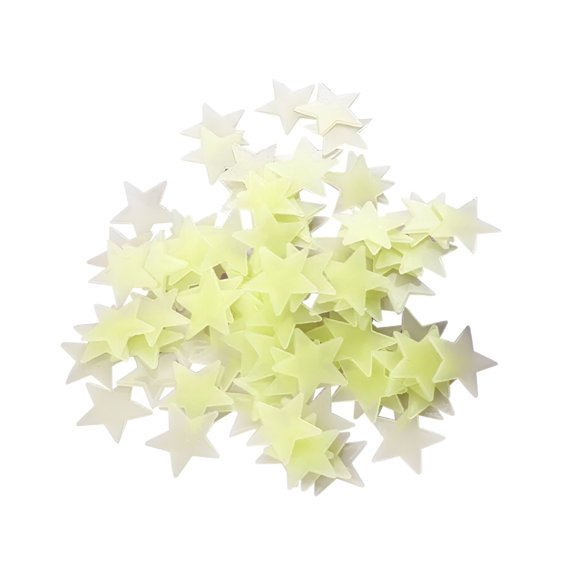 LAMIRO 100Pcs Stars Glow in The Dark Luminous Fluorescent 3D Wall Stickers Decal Baby Kids Bedroom Ceiling Home Decor Glow in The Dark Stars for Ceiling (Green)