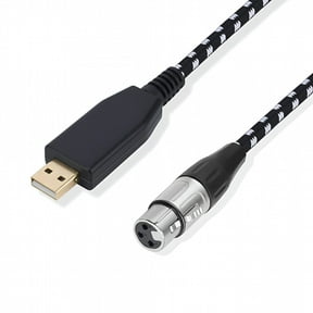 LAMIRO 10FT XLR Female to USB Microphone Cable Adapter for PC Laptop Mic Vocal Recorder