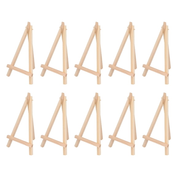 LAMIRO 10Pcs Canvas Stand 7 Inches Height Pine Multifunctional Foldable Mini Easel Stand For Painting Photos Postcard,Canvas Holder,Artists Painting Supplies