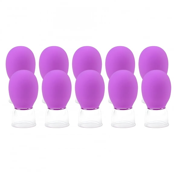 LAMIRO 10Pcs Glass Cupping Set Facials Cupping Cups Glass Silicone Cups Vacuum Suction for Face Skin Back Arm Shoulder Muscle,for Face,Back,Shoulder,Relaxation,Muscle Care