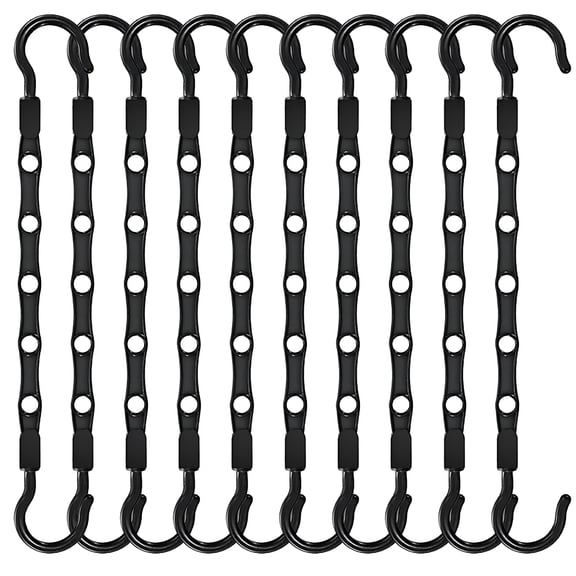 LAMIRO 10pcs Multifunctional Five Hole Clothes Hanger Rotatable Folding Plastic Hanger for Man and Woman