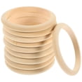 thumbnail image 1 of LAMIRO 10pcs Wood Bangle Bracelets Unfinished Natural Round Wooden Ring for DIY Craft Project Making, 1 of 4