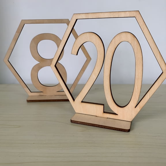 LAMIRO 10pcs Wooden Number Table Number Wedding Supplies