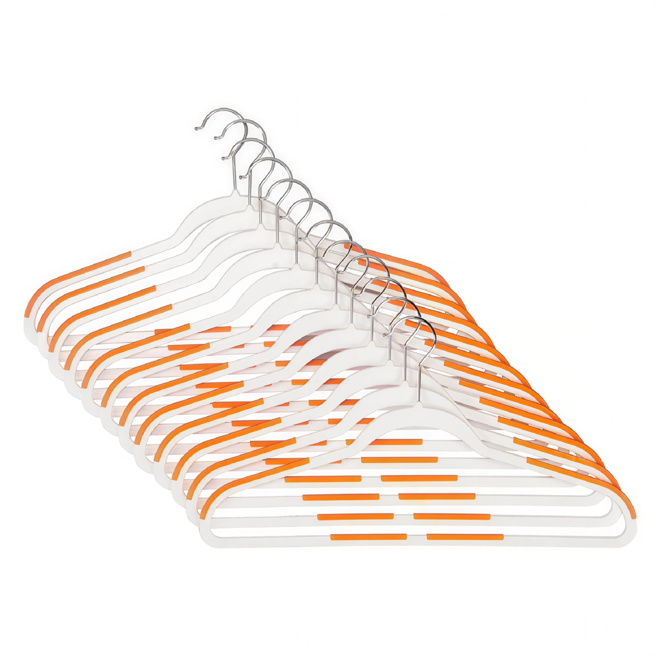 LAMIRO 12 Pack Slim Plastic Clothes Hangers with Rubberized Non-Slip Grip for Wardrobe,Coat Hangers for Hanging Women/Men Clothes