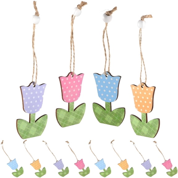 LAMIRO 12 Pcs Hanging Decorations for Home Spring Tree Ornaments Tulip Colorful