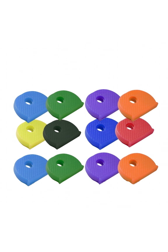 12 Pcs PVC Key Caps Flexible Key Covers Colored Key Identifier Caps for Home Door Keys Car Keys