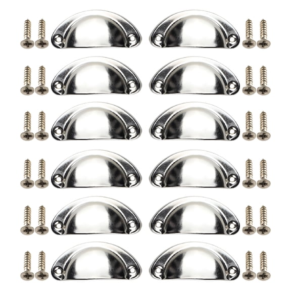 LAMIRO 12 Pulls Cup Pull Handles Knobs Shell Ear-Like Handle Knob Cabinet Dresser Drawer Bin (with Screws)