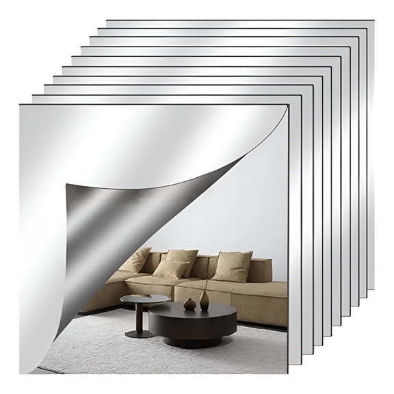 LAMIRO 12X12 Inch Shatterproof Acrylic Wall Mirror,2mm Thick Self-Adhesive Full Length Mirror,Bathroom,Gym & Bedroom Decor,Easy Installation with Double-Sided Tape,30X30Cm Safe Mirror for Kids