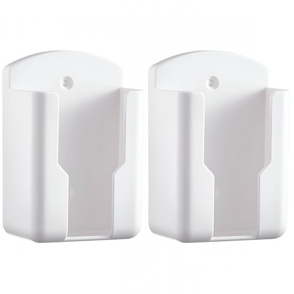 LAMIRO 2 Count Wall Storage Box White Nightstand Remote Holder Cell Phone Holders Wall Mount Organizer Wall Organizer Office