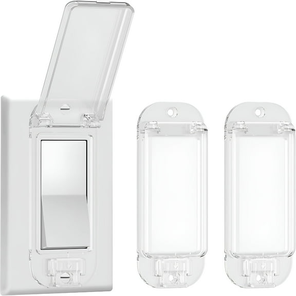 LAMIRO 2 Light Switch Guard Cover, Baby Proof Wall Switch Cover Guard for Rocker Light Switch Protects Your Lights or Circuits from Being Accidentally Turned On or Off