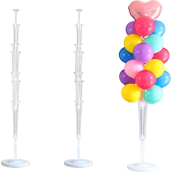 LAMIRO 2 Pack Balloon Stand Kit,Balloon Support,Reusable Clear Balloon Centerpiece Stand,Balloon Table Holder Decoration for Birthday Wedding Party Festival Event Decorations