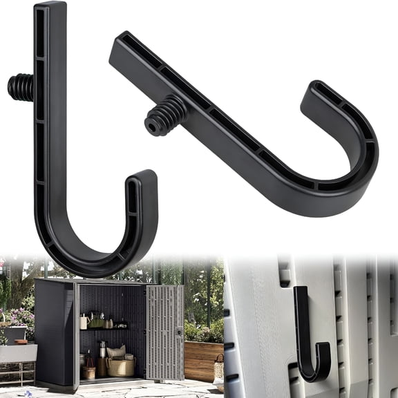 LAMIRO 2 Pack J Hooks Storage Shed Hooks for Garden Storage Bracket,Wall Mount Hooks for Garage Organization