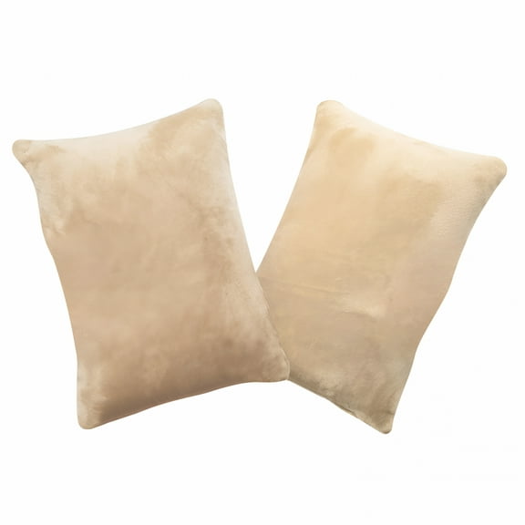 LAMIRO 2 Pack Travel Pillows, Memory Foam Small Pillow, 11 X 7 Inches for Travel, Sleeping, Nap and Neck, Knee, Lumbar Support, Tiny Pillow Cushion for Pet, Beige