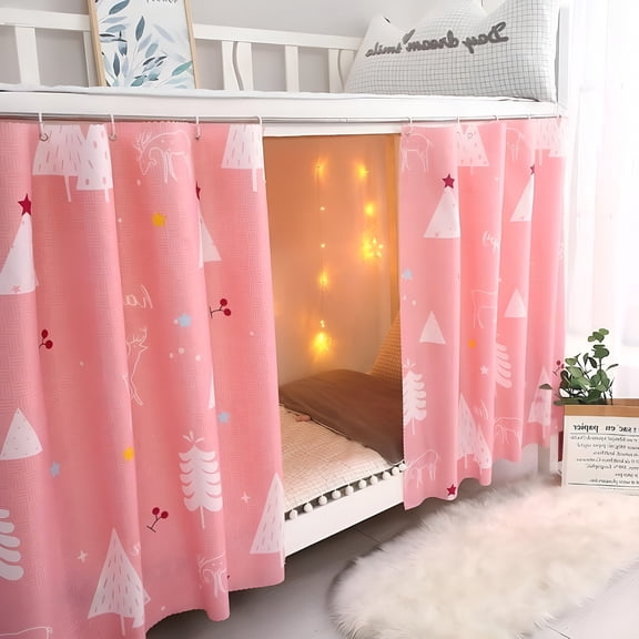 LAMIRO 2 Pieces Bunk Bed Curtains for Upper and Bottom Bunk, Blackout Privacy Bed Canopy with Rope and Hooks, Breathable Dustproof Bed Curtain for Kids Teens Dorm Loft Bed Single Sleeper, 45x79 Inch