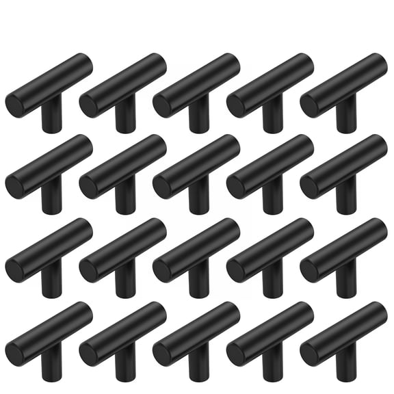 LAMIRO 20 Pack Cabinet Knobs,2 inch Kitchen Cabinet Handles,Single Hole Drawer Knobs,Black