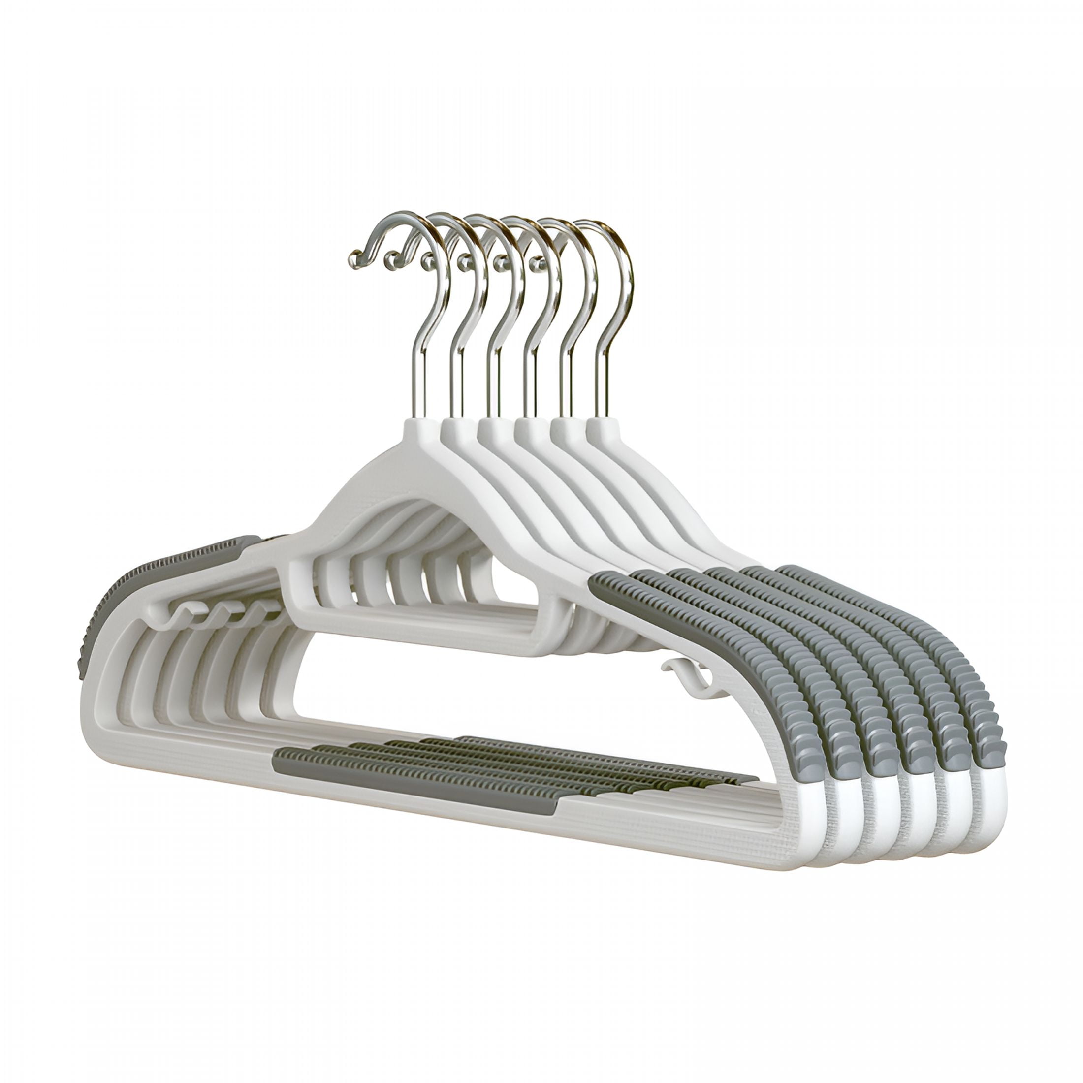 LAMIRO 20 Pack Plastic Hangers,White Hangers Extra Wide with 360° Swivel Hook,Space Saving Hangers as Closet Storage and Organizer,Shirts,Pants,Heavy Duty Hangers Enough for Coat,Suit