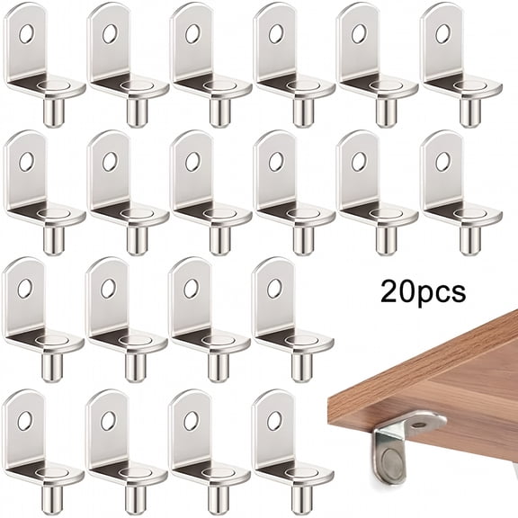 LAMIRO 20 Pcs Shelf Support Studs Pegs Pins Plugs 5mm L-Shaped Cabinet Kitchen Brackets