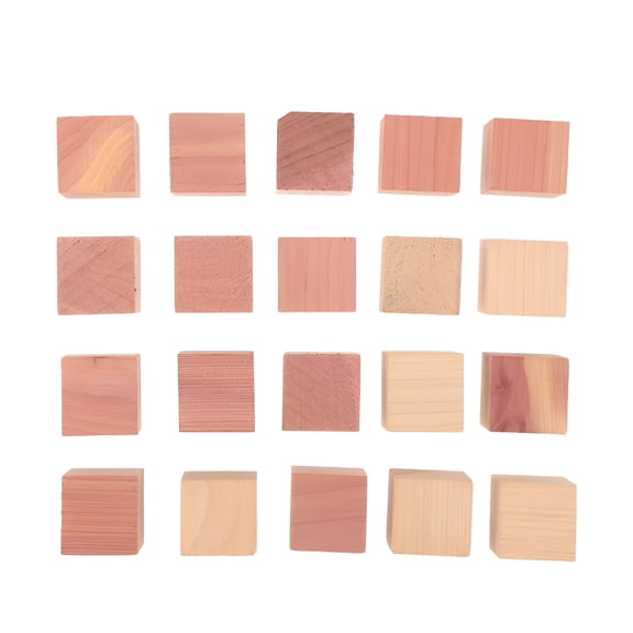 LAMIRO 20Pcs Cedar Blocks Decorative Blocks Closet Cedar Chips Closet Cedar Blocks
