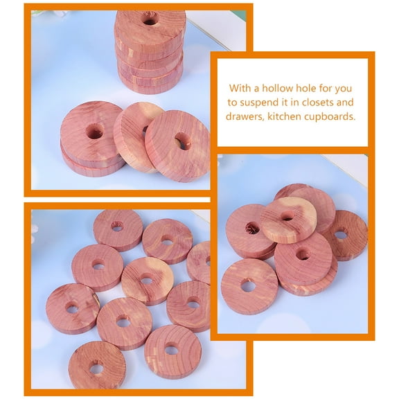 LAMIRO 20pcs Cedar Wooden Cedar Round Planks for Wardrobe Clothes Storage