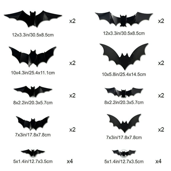 LAMIRO 24 Pcs Lighted 3D Bats Stickers,Halloween Wall Decorations,Bats Wall Decor Waterproof Scary Bats Wall Decals Diy Home Window Decor,Removable Bats for Indoor Outdoor