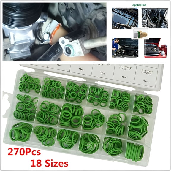 LAMIRO 270PCS Nitrile Rubber O-Ring Washer Assortment Kit for Automotive and Home Use