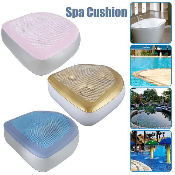 LAMIRO 2Pack Spa and Hot Tub Booster Seat Pad 47 x 37 x 15 cm Universal Hot Tub Spa Cushion with 4 Suction Cups Soft Back Support Inflatable Bathtub Massage Cushion for Hot Tub & Spa Adults Kids