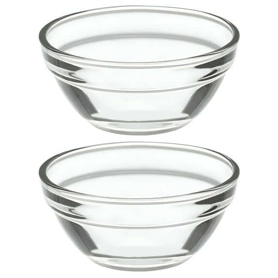 LAMIRO 2 Pcs Cake Bowl Bowls Pudding Container Transparent Glass Small Clear Dessert Glass Bowls
