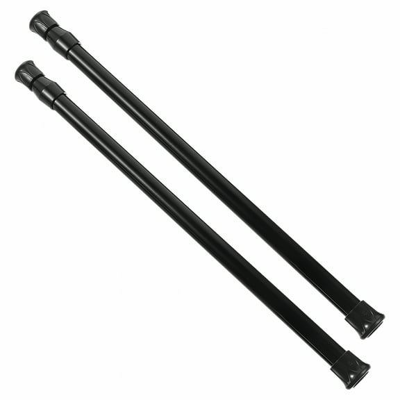 LAMIRO 2pcs Small Tension Rod 15.7 to 27.5"es,Short Spring Rod Black Tension Rods Adjustable Spring Curtain Rod For Small Window,Closet,Kitchen,Doorway