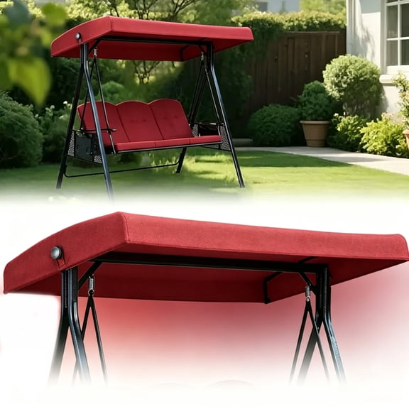 LAMIRO Outdoor Porch Swing with Adjustable Canopy,Convertible Patio Swing Bed with Stand,Patio Glider Swing with Upgraded Cup Holder