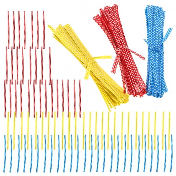LAMIRO 300 Count Twist Ties for Bags, Flexible PE Wire Straps for Cellophane Party Bags, Bakery, Candy, Gift Wrapping, and Kitchen Storage, 3.9 Inch