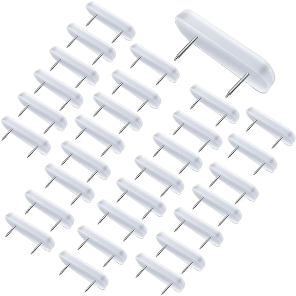 LAMIRO 30PCS Bed Skirt Pin Set,Bed Skirt Fastening Pin,Bed Skirt Pin or Fastener,Furniture Leg Pin,Nail Fastening Pin,Plastic-Headed Double Pins for Upholstery,Bedspreads and Bed Skirts
