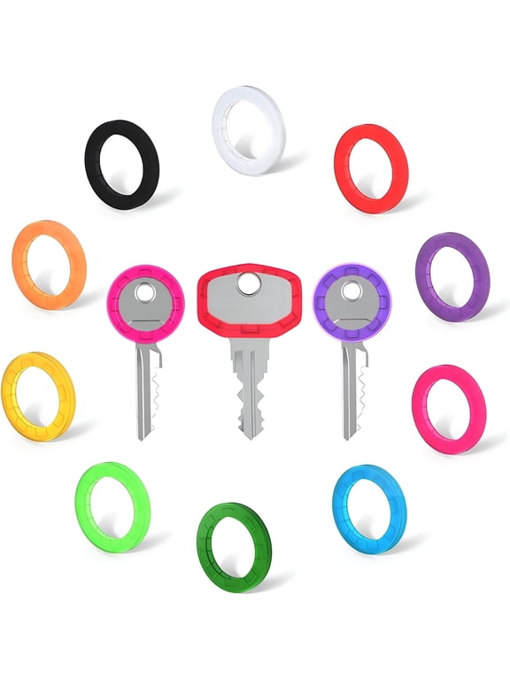 30PCS Key Caps Covers Tags,House Key Covers Color Key Coded Key ID Rings,Key Cap Key Color Identifier Rings in 10 Assorted Colors Perfect Coding System to Tag Your Keys