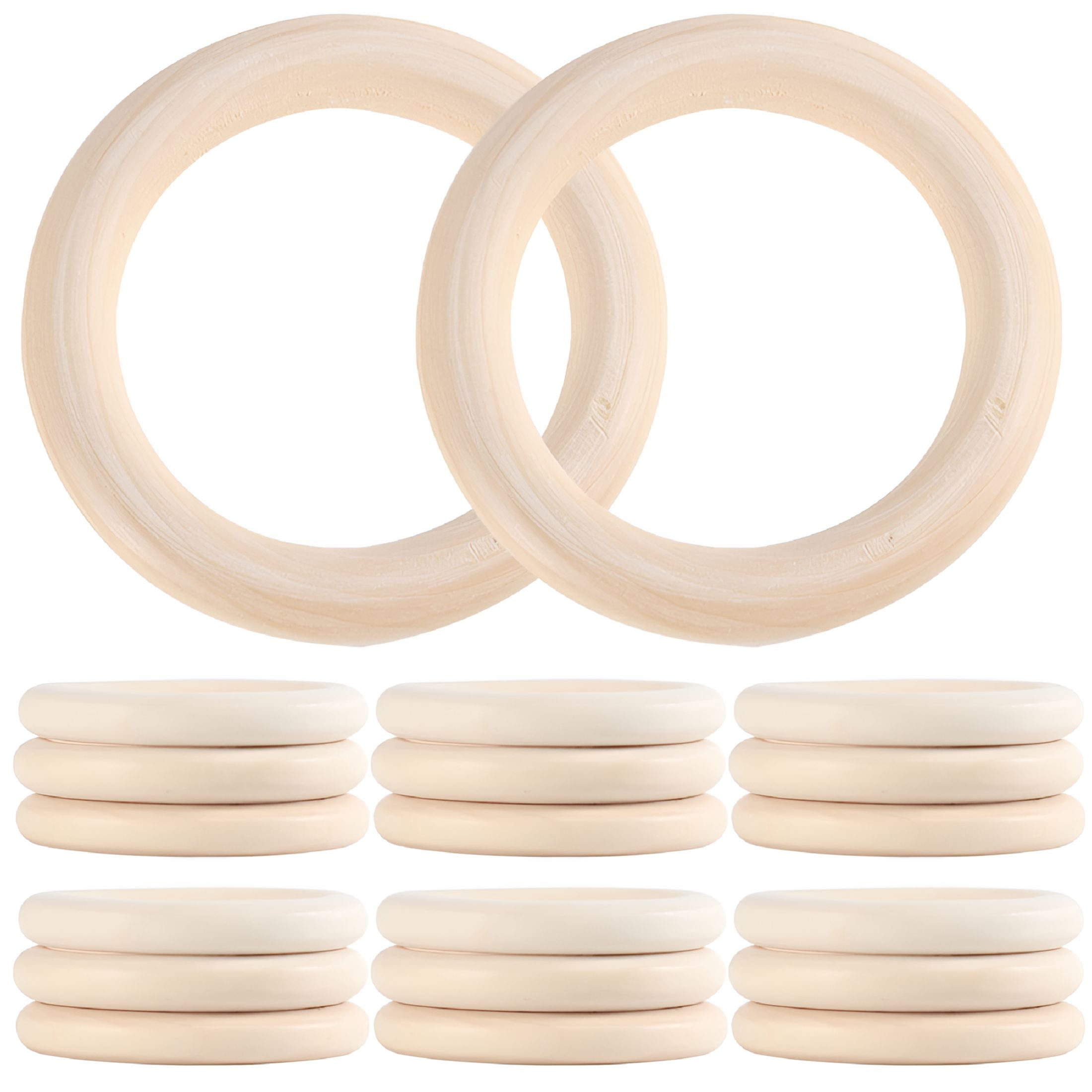 50 Pcs Natural Wooden Rings - Craft Ring Circles 50 Mm - View #2