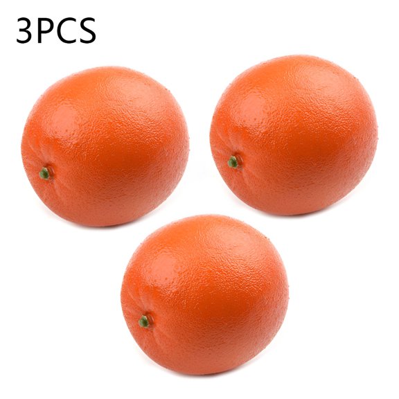 LAMIRO 3Pcs 8Cm Artificial Fake Simulated Oranges Fruit Model Home Party Decoration