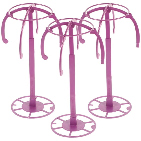 LAMIRO 3Pcs Multi-purpose Wig Stand Holder Collapsible Wig Hat Headpiece Display Rack